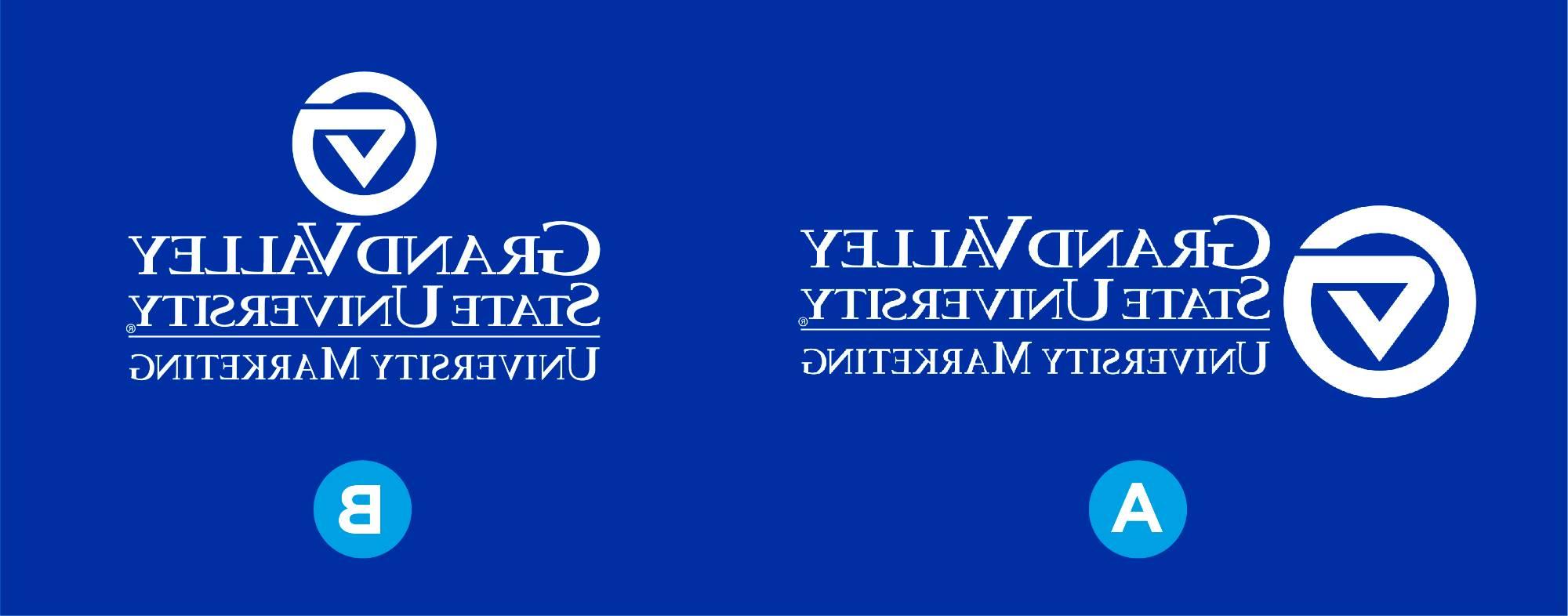 用字母“A”标记左侧组合标志，用字母“B”标记顶部组合标志